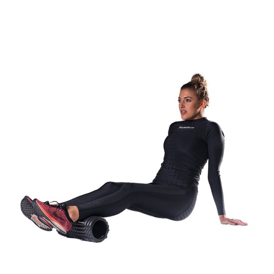 Black Trigger Point Grid Foam Roller for Massage, Yoga, Pilates, Gym - 33 x 14cm