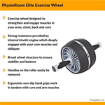 PhysioRoom Elite Exercise Abdominal Roller Wheel with Auto Return Function