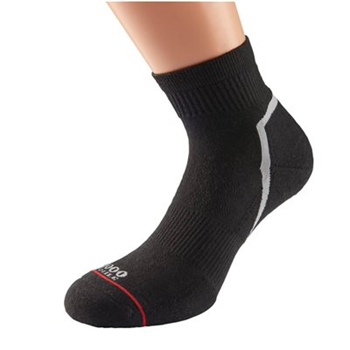 1000 Mile Active QTR Sock Single Layer Black