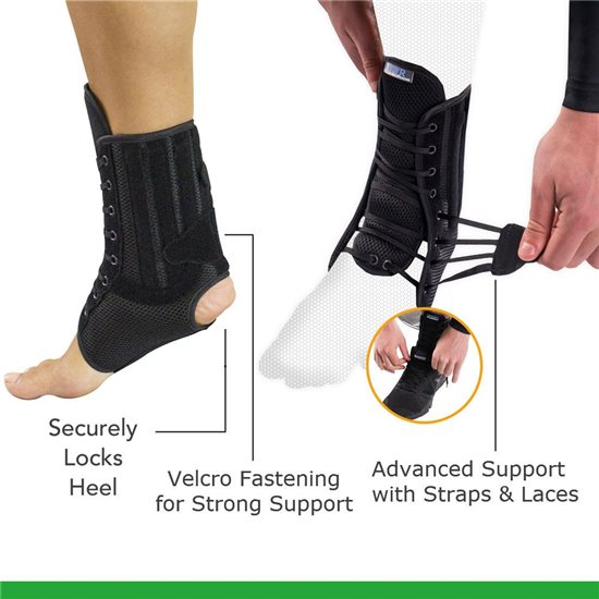 PhysioRoom Ankle Brace with Spiral Stays