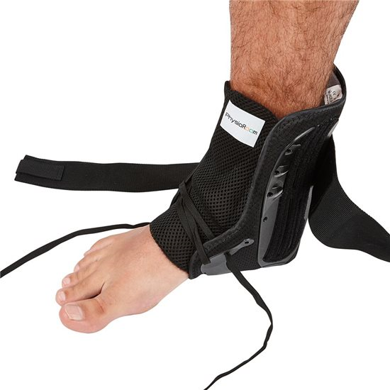 Ankle Brace Lace Up with Side Stabilisers and Cross Auxiliary Fixing Belt Large