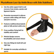 Ankle Brace Lace Up with Side Stabilisers and Cross Auxiliary Fixing Belt
