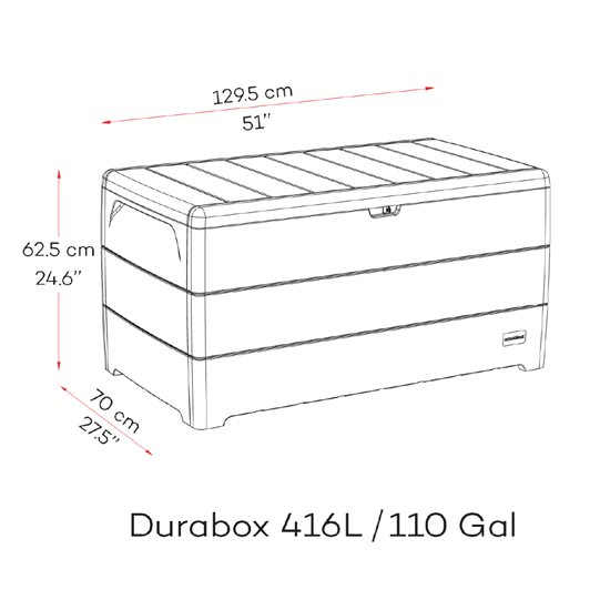 Duramax Cedargrain Durabox 416 Litre Plastic Storage Box